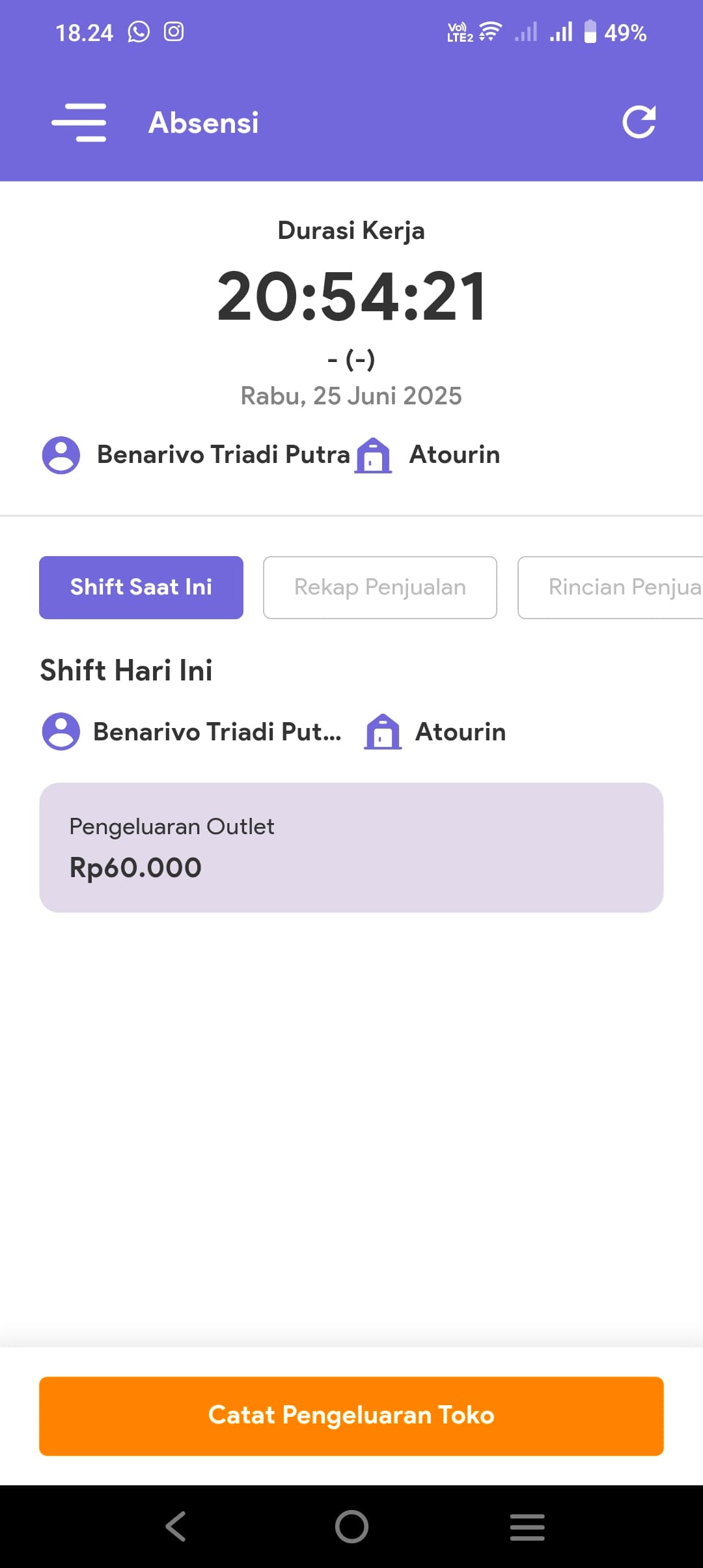 Absensi dan Manajemen Shift