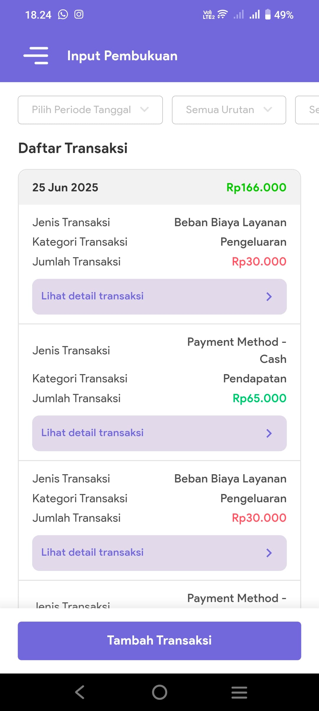 Input Pembukuan Atourin Bisnis