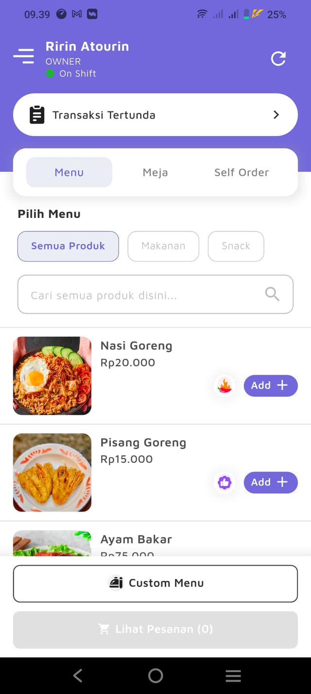 Tampilan aplikasi Atourin Reka